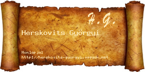 Herskovits Györgyi névjegykártya