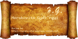 Herskovits Györgyi névjegykártya